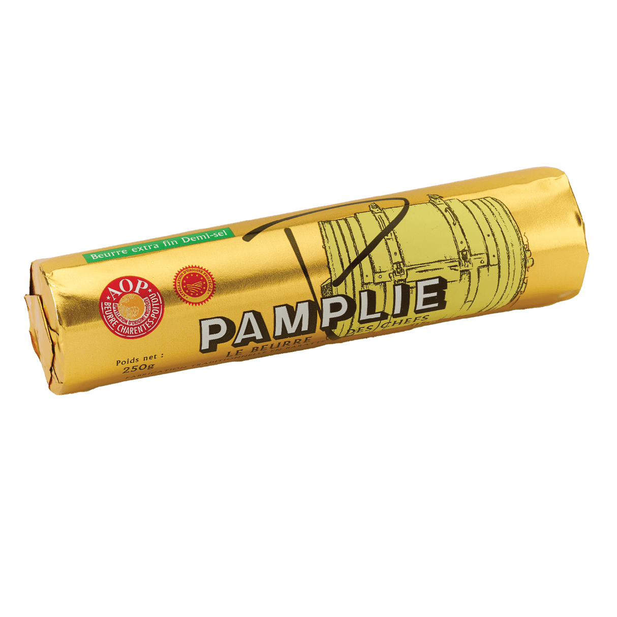 Pamplie AOP French butter, 250g, extra fine demi-salt, artisan-made, traditional barrel churned