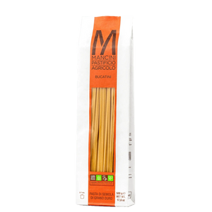 Bucatini Pasta by Mancini Pastificio Agricolo (17.6 oz) | Semolina and water only | Imported from Italy