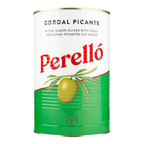 Green Gordal Pitted Olives With Hot Chili (5.3 oz) by Perelló | Imported from Spain - The French Pantry