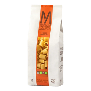 Mezze Maniche Pasta by Mancini Pastificio Agricolo (17.6 oz) | Semolina and water only | Imported from Italy
