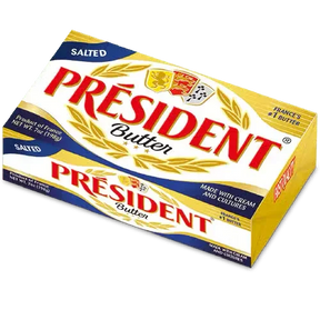 Président Salted Butter bar, French import, 7oz, gold and blue packaging