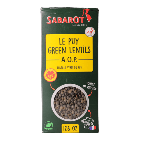 Green Lentils Du Puy P.D.O by Sabarot (17.6 oz) | Vegan | Imported from France