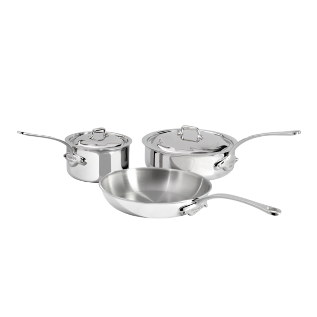 Mauviel 1830 M'COOK 5-Ply 5-Piece Cookware Set With Cast Stainless Steel Handles