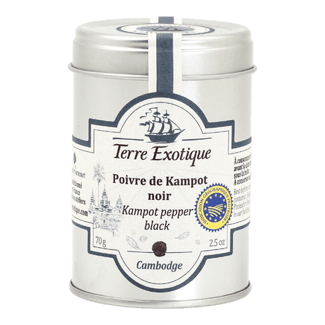 Kampot Pepper PGI Black by Terre Exotique (2.5 oz) | Additive-Free | From Cambodia