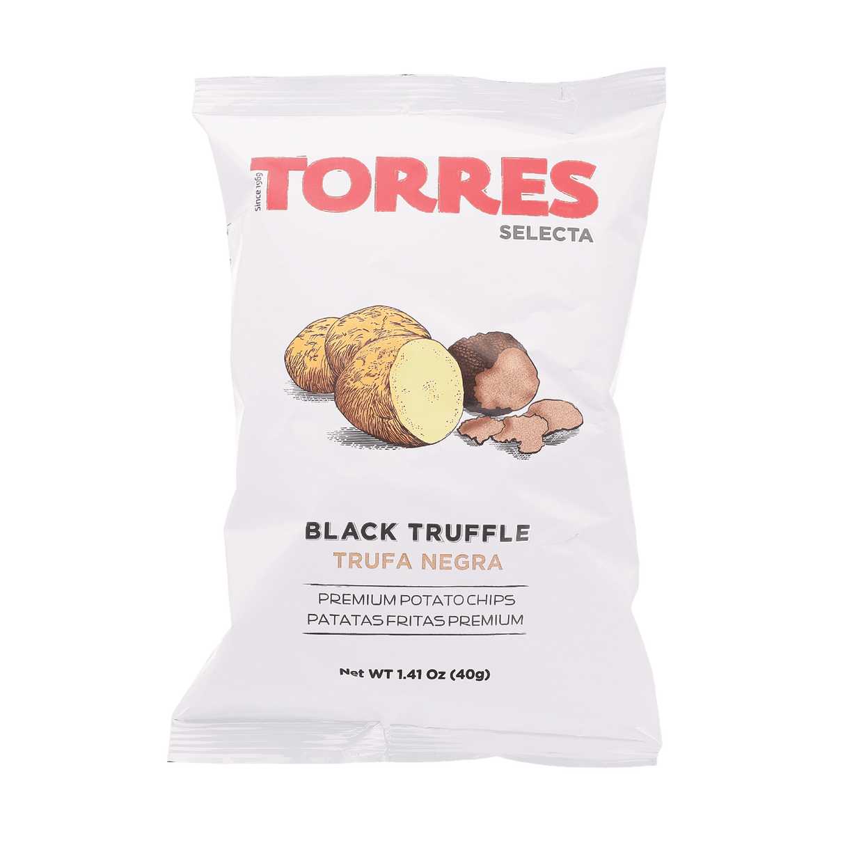 Black Truffle Potato Chips by Torres (1.8 oz) | Additive-Free | Imported from Spain