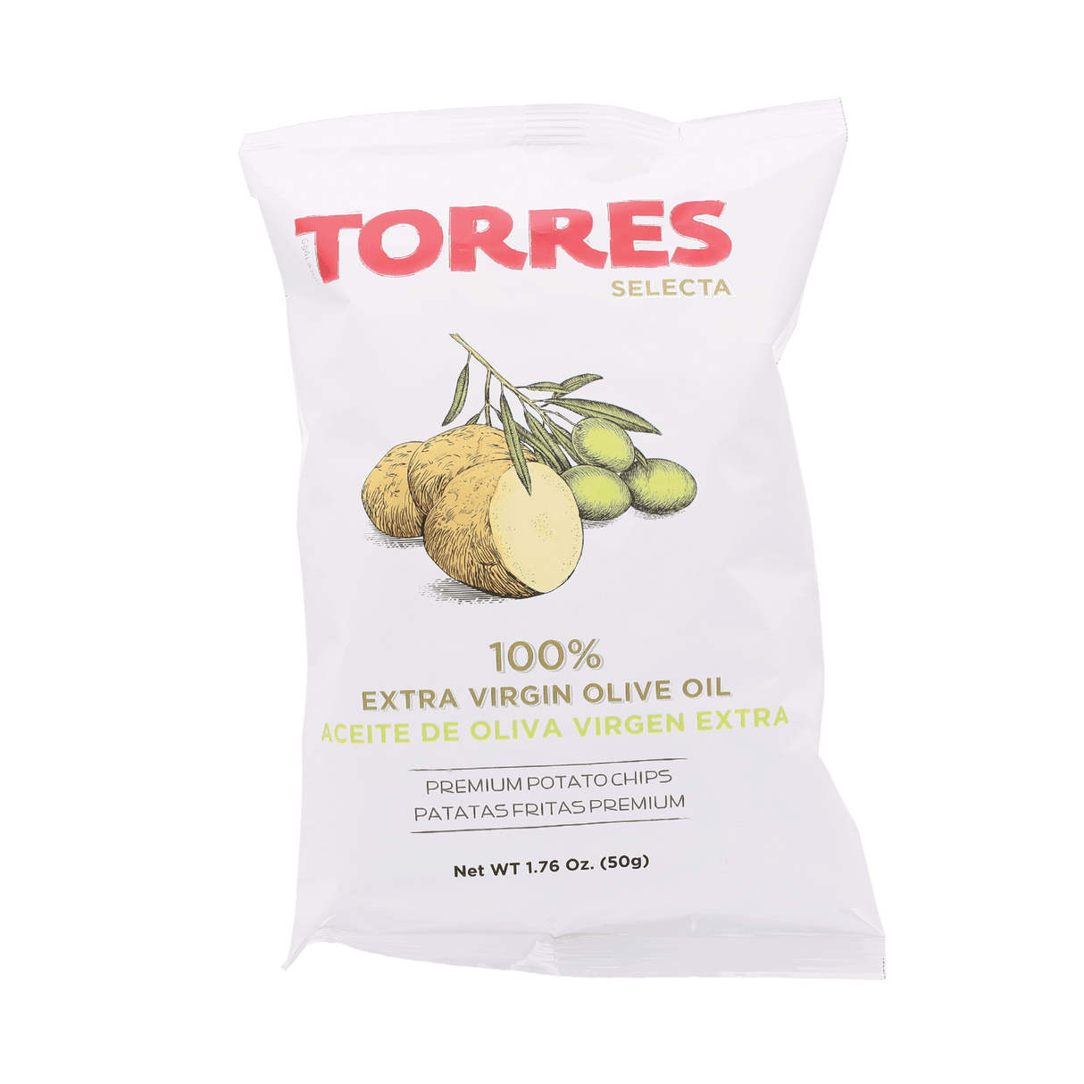 100% Extra Virgin Olive Oil Potato Chips by Torres (1.8 oz) | Additive-Free | Imported from Spain