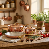Mauviel 1830 M'Heritage M'150 B 5-Piece Copper Cookware Set With Brass Handles
