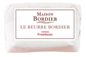 Maison Bordier raspberry butter wrapped in white paper, premium French artisan butter