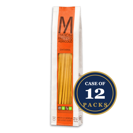 Mancini Chitarra pasta, durum wheat, artisan-made, case of 12 packs