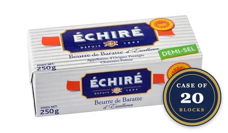 Case of 20 blocks of Échiré Demi-Sel salted French butter, 250g each.