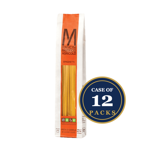 Mancini Spaghetti pasta, durum wheat, case of 12 packs, artisan-made, premium quality