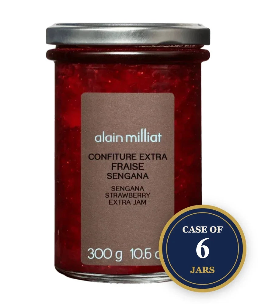 Alain Milliat Fraise Sengana Extra Strawberry Jam, 300g jar, case of 6 jars
