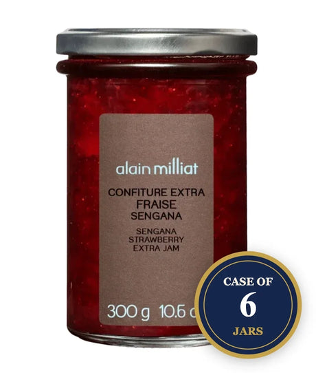 Alain Milliat Fraise Sengana Extra Strawberry Jam, 300g jar, case of 6 jars