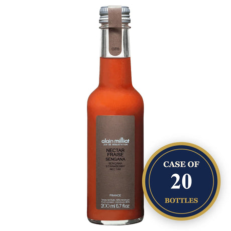 Case of 20 bottles of Alain Milliat Sengana Strawberry Nectar.