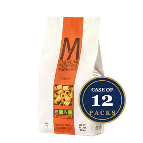 Mancini Tubetti pasta, 500g, case of 12 packs, artisan-made, durum wheat, premium quality