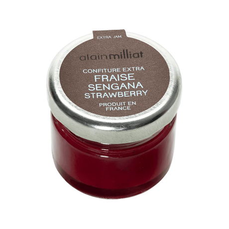 Alain Milliat strawberry jam, artisan French extra confiture in glass jar